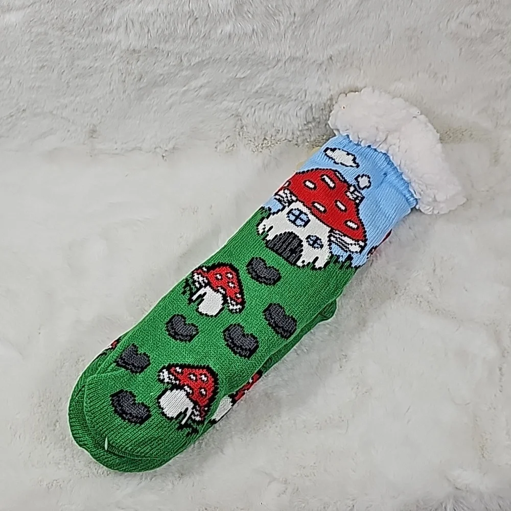 Mushroom Sherpa Theme Socks